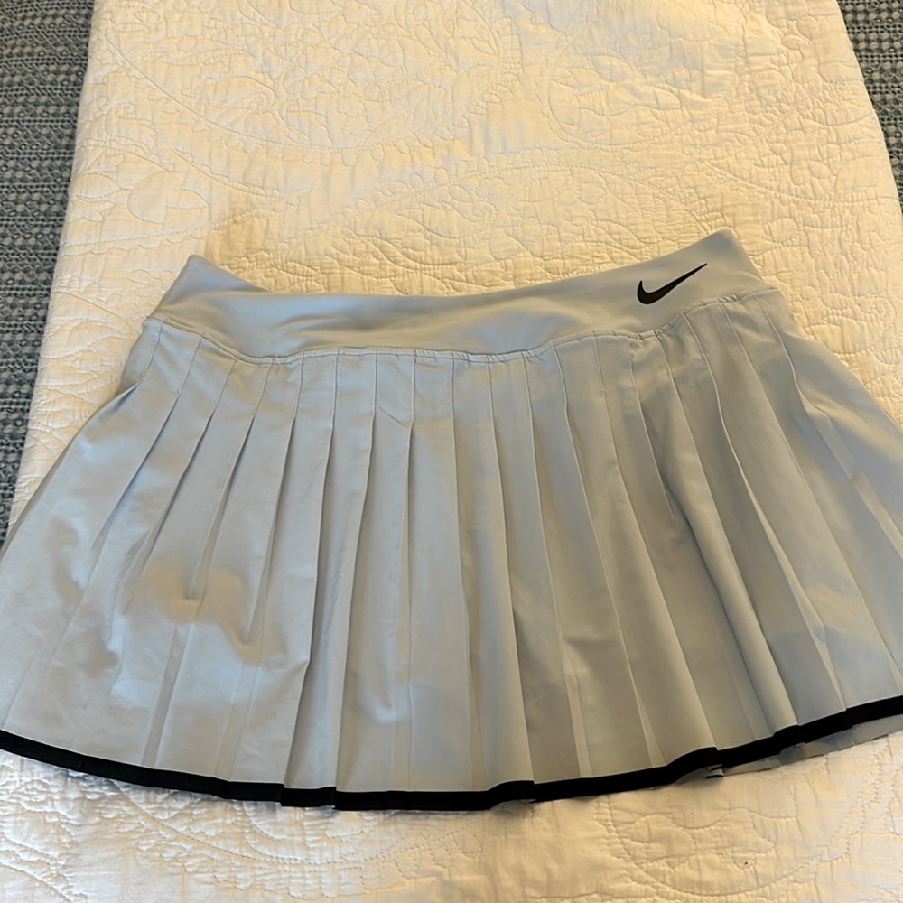 Nike Tennis Skirt - size Large - color light blue with black trim and Swoosh